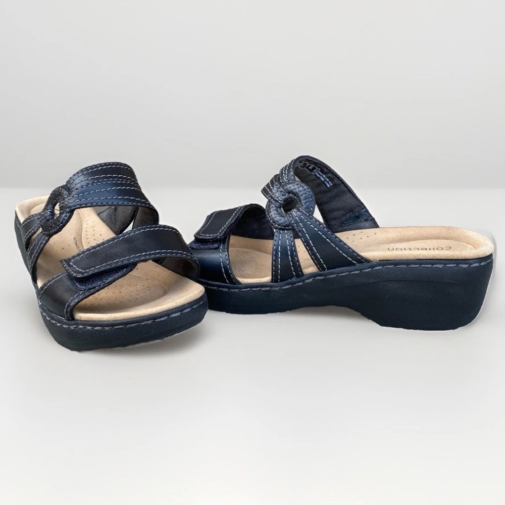 Clarks Womens Merliah Coral Leather Open Toe Black Sandal US SIZE 8 - Picture 6 of 7